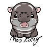 Moo Deng, hippo, illustration, hippo