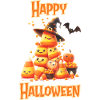 Halloween - Piramide di caramelle di Halloween felice