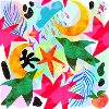 Abstraktes Design, tropisch, Boho-Druck