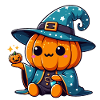 Mignon Magicien Citrouille d'halloween
