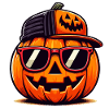 Cool Halloween Pumpkin with Cap