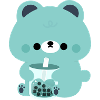 Turquoise Boba Bear