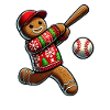 Baseball Christmas Gingerbread Man Baseball