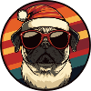 Pug Dog Christmas Cool