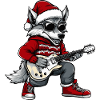Wolf Christmas Guitar