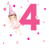 4e anniversaire fée rose