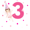 3e anniversaire fée rose