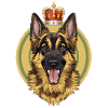 Deutscher Schäferhund mit Königskrone
