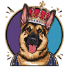 German Shepherd with Crown