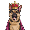 Royal German Shepherd with Crown