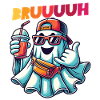 Cool Halloween Ghost Says Bruh