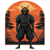 Warrior in the sunset