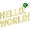 Verspieltes Alien Hello World Design