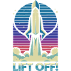 Retro Rocket Launch Illustration