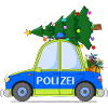 Police Car Christmas Blue Yellow