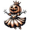 Princesse citrouille d’Halloween avec couronne