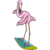 Flamingo Surfing Surfboard Summer