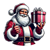 Weihnachtsmann mit Geschenk