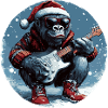 Guitare Rocker Gorilla Christmas