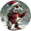 Horse Christmas Rocker Guitar