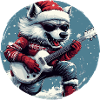 Wolf Christmas Rocker Guitar