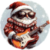 Owl Christmas Rocker Guitar