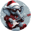 Elephant Christmas Rocker Guitar
