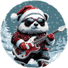 Panda Christmas Rocker Guitar