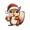 Squirrel Beer Xmas Christmas