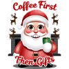 Weihnachtsmann mit Kaffee