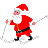 Santa Claus on skis