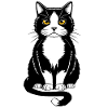 Image of a seated black cat