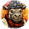 Nilpferde Feuerwehr