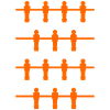 Foosball players orange