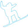 Snowboarder outlined