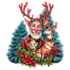 A whimsical Christmas illustration.
