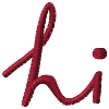 Lettering Hi embroidered