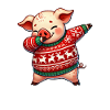 Christmas Pigs Farmer Piglet Ugly