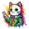Peace Cat Peace Sign