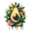 Avocado Fruit Painting Flowing Paint