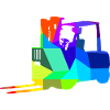 Gabelstapler Regenbogen Polygon Baufahrzeug