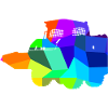 Kompaktlader Regenbogen Polygon Baufahrzeug