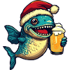 Piranha Poisson Bière Noël