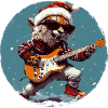 Cheetah Christmas Rocker Guitar