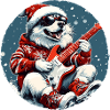Husky Dog Christmas Rocker Guitar