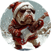 Mastiff Dog Christmas Rocker Guitar