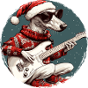 Greyhound Dog Christmas Rocker Guitar