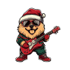 Chow Chow Dog Christmas Guitar