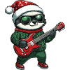 Faultier Weihnachten Gitarre