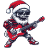 Skeleton Santa Christmas Guitar